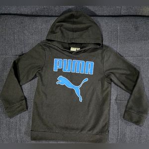 Puma Boys Black w/ Blue Hoodie Sweatshirt Size 7 Used